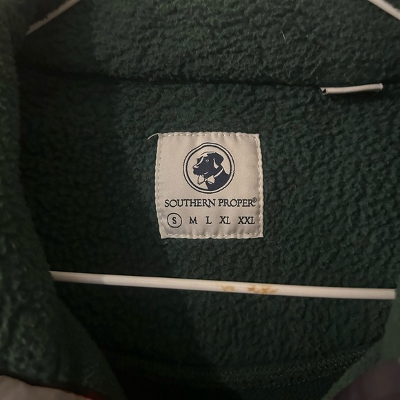 Southern Proper All Prep Fleece Pullover Jacket Hunter Green, size S - Picture 3 of 4